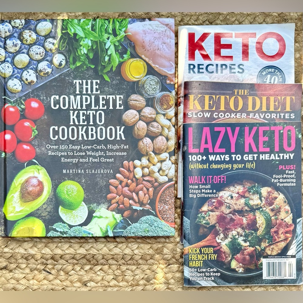 The Complete Keto Cookbook plus 3 smaller keto recipe books.
